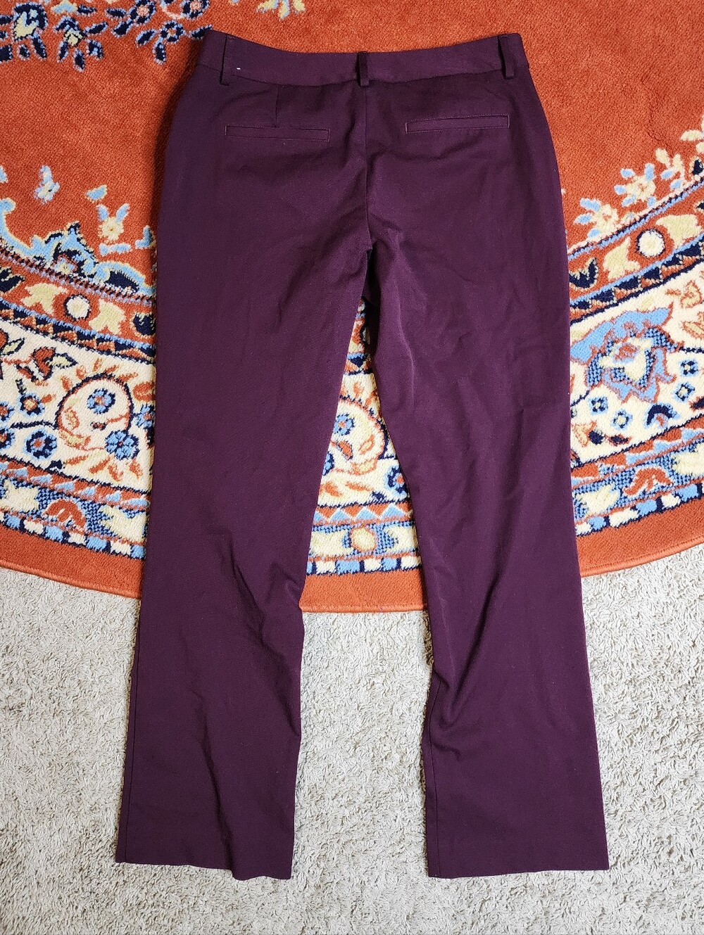 Express Editor Barely Boot Low Rise Burgundy Dress Pants - Picture 5 of 5